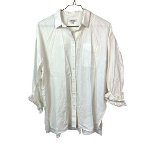 Madewell White Linen-Blend Oversized Shirt Size Large NWT NL869